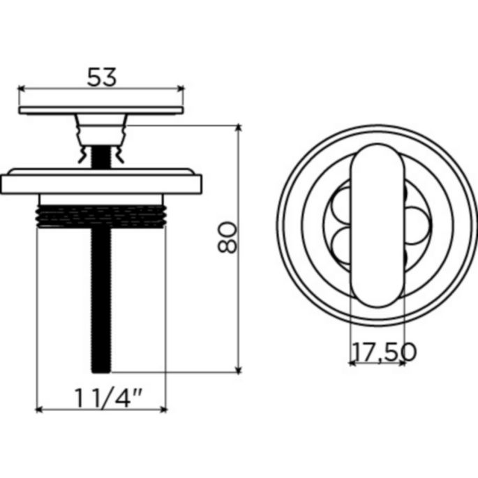 Clou CL1060300083 drain plug and siphon connection for Flush and First fountains brushed bronze PVD