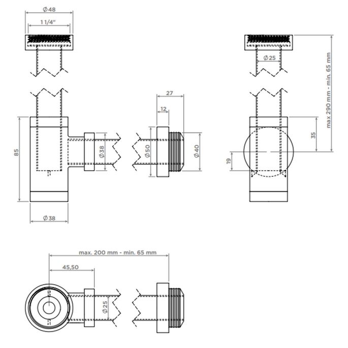 Clou MiniSuk CL065301184 Design-Siphon für Springbrunnen gunmetal gebürstet PVD