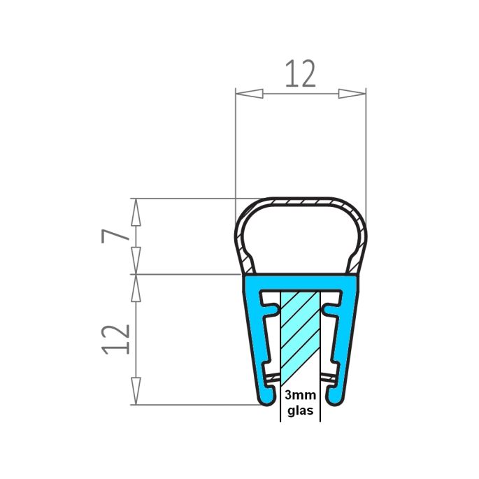 Exa-Lent Universal DS711003 clear shower profile 1 bellows of 7mm (ball) 100cm - 3mm