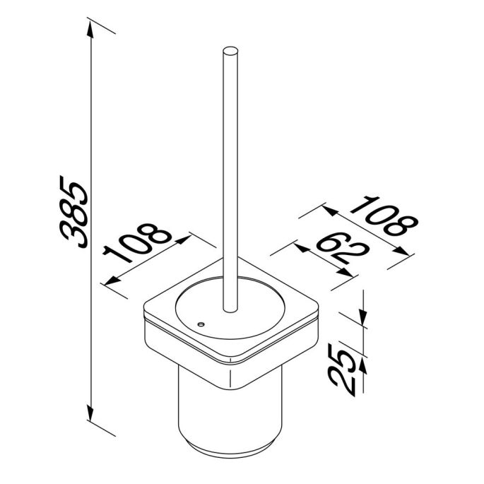 Geesa Frame 918811-06-06 toiletborstel met houder (zwarte borstelkop) zwart