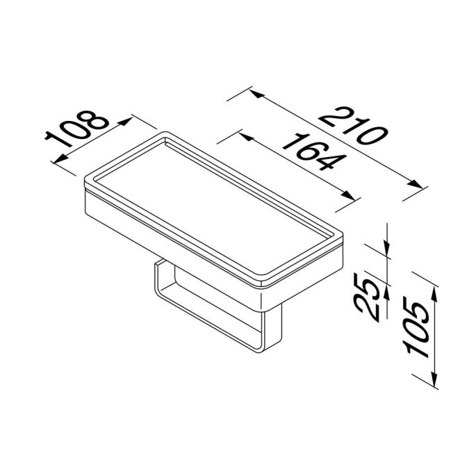 Geesa Frame 918824-06-06 toiletrolhouder met planchet zwart