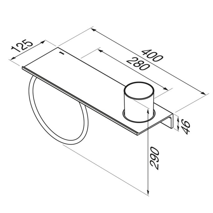 Geesa Ablag Toilettenpapierhalter Leev 918208-06-280 28 cm mit mit Klappe