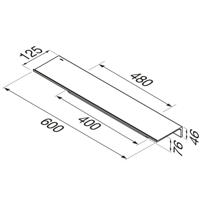 Geesa Leev 918207-06-600 planchet 60 cm met handdoekrek 40 cm zwart