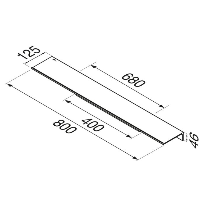 Geesa Leev 918207-06-800 planchet 80 cm met handdoekrek 40 cm zwart