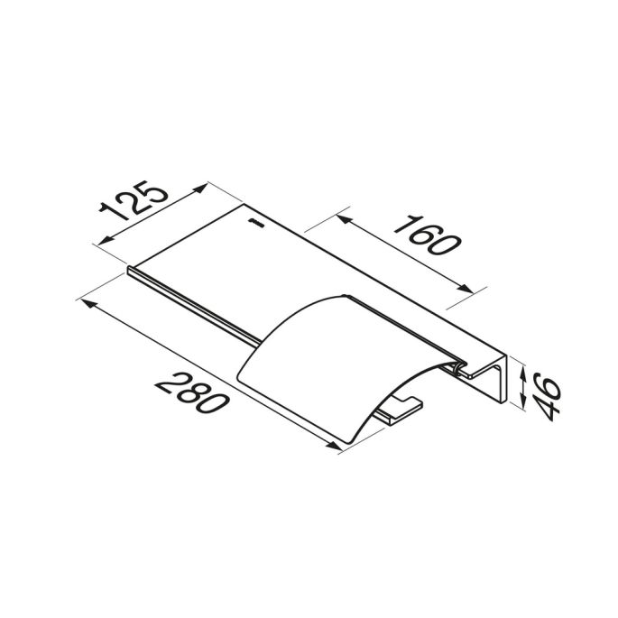 Geesa Leev 918208-06-280 planchet 28 cm met toiletrolhouder met klep zwart