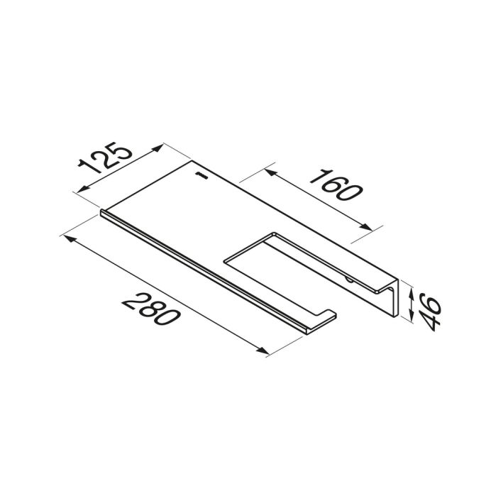 Geesa Leev 918209-06-280 planchet 28 cm met toiletrolhouder zonder klep zwart