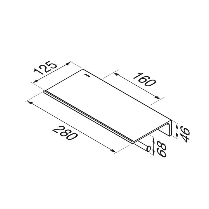 Geesa Leev 918212-06-280 planchet 28 cm met toiletrolhouder zonder klep dubbel zwart