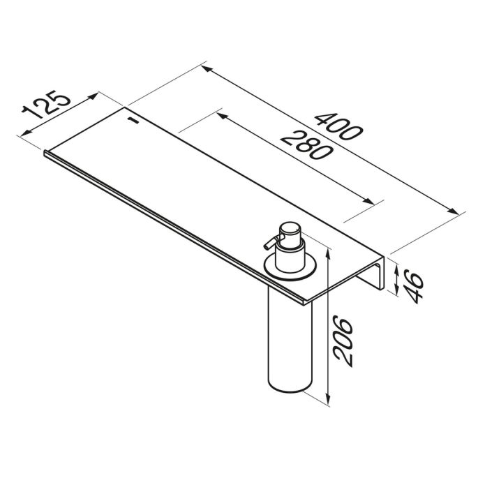 Geesa Ablag Seifenspender Leev 918216-06-400 40 cm mit 200 ml schwarz