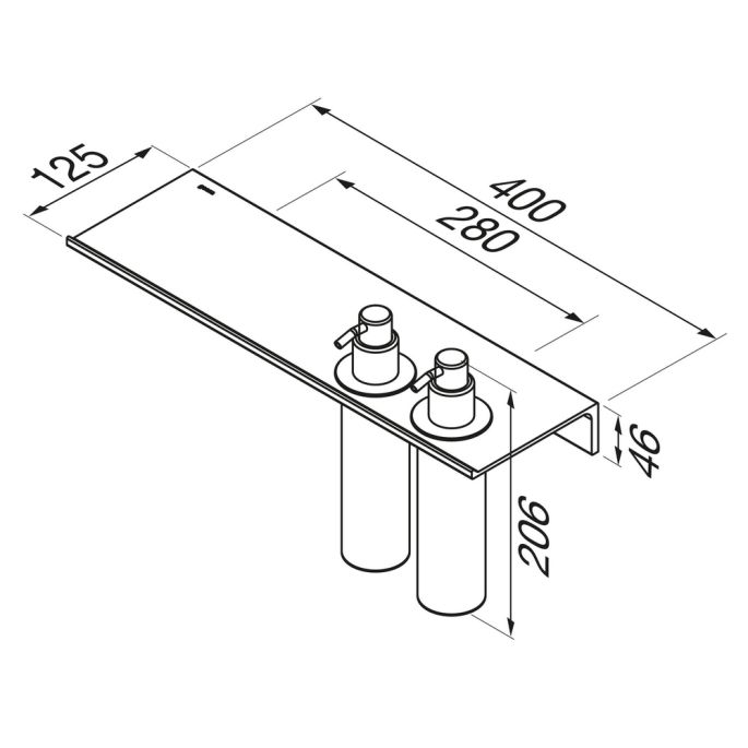 Geesa Ablag Leev 918217-06-400 40 cm mit Spender multi 200 ml schwarz