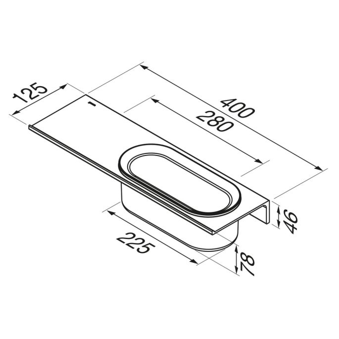 Geesa Leev 918220-06-400 planchet 40 cm met douchemand 22,5 cm zwart