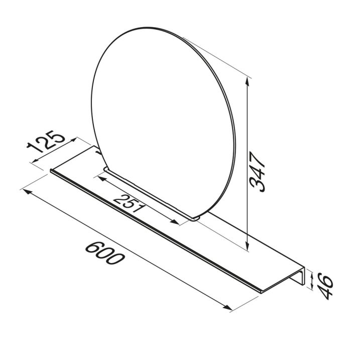 Geesa Leev 918224-06-600 planchet 60 cm met spiegel zwart