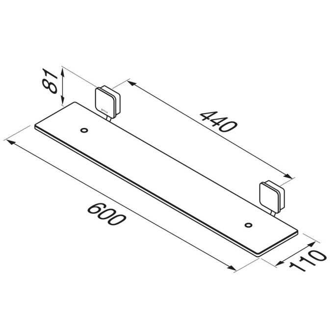 Geesa Topaz Black 917901-06-60-A planchet 60 cm zwart