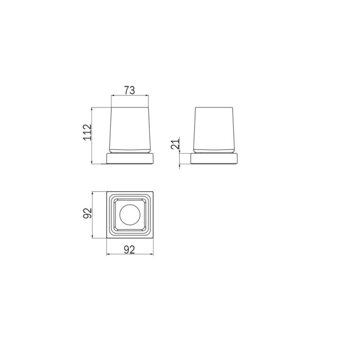 Inda Divo - Mito A2010ZBZ03 bekerhouder helder transparant glas/ verbronsd