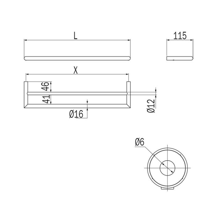 Inda Gealuna A1019FCR dubbel handdoekenrek 46.5cm chroom