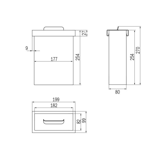 Inda Indissima A8801MNE papieren bakmodule met deksel 200mm mat zwart