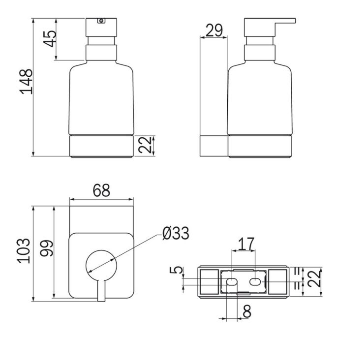 Inda Indissima A88120CR21 zeepdispenser chroom/ gesatineerd glas