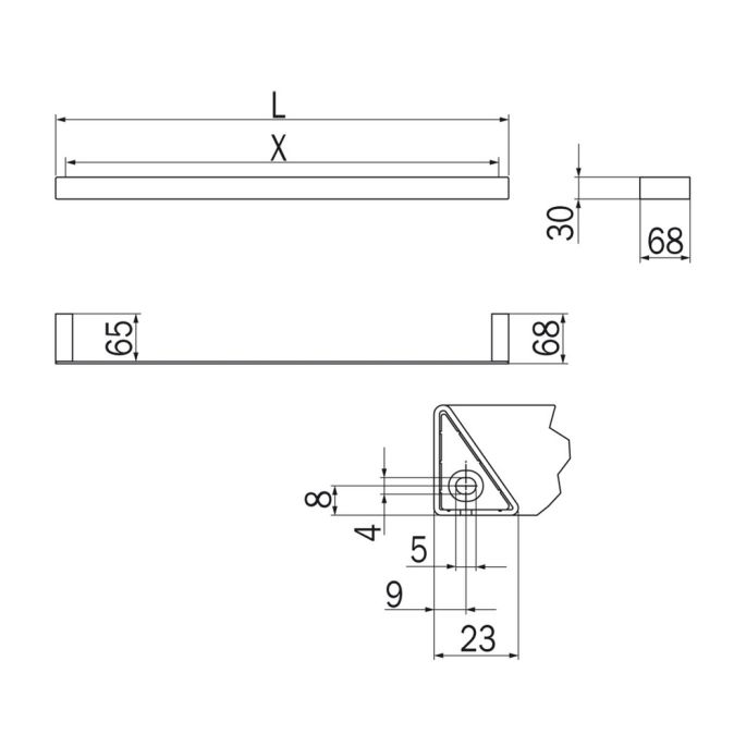Inda Indissima A8818BGB handdoekhouder 415mm geborsteld goud