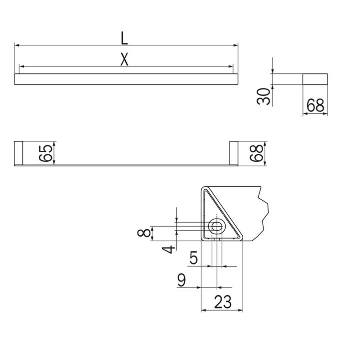 Inda Indissima A8818CWM handdoekhouder 615mm mat wit