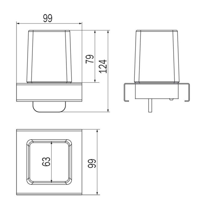 Inda Indissima A8867MNS21 Seifenspender mit Hebelmodul 100mm Edelstahl gebürstet/ satiniertes Glas