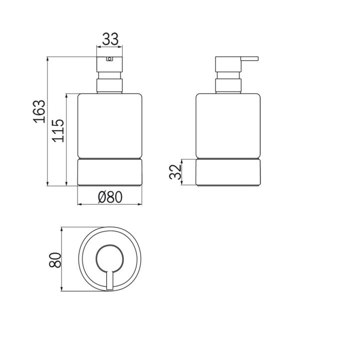 Inda Mito A20060NE21 freistehend Seifenspender satiniertes Glas/ mattschwarz