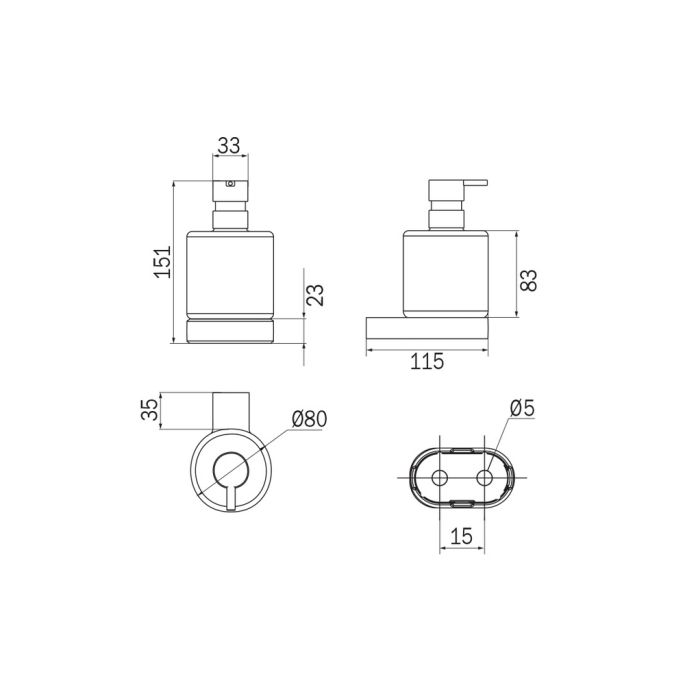 Inda Mito A2012BWM21 zeepdispenser gesatineerd glas/ mat wit