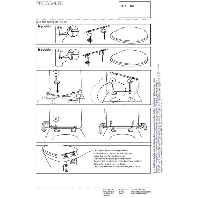 Pressalit Ergosit R29000-D92999 toilet seat without cover white