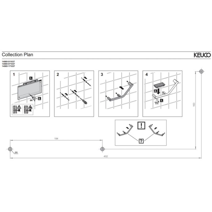 Keuco Collection Plan 14909011037 Griff 135° verchromt