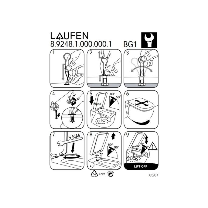 Laufen Lb3 - Palomba 8942260000001 bevestiging voor closetzitting