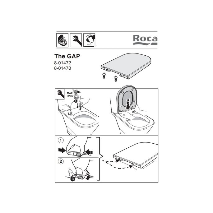 Roca The Gap A801472004 toilet seat with lid white