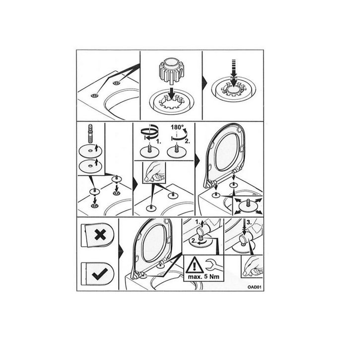 Villeroy en Boch Legato - Subway 2.0 - Venticello 92247461 set vaste scharnieren chroom