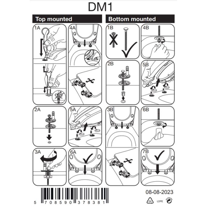 Pressalit 300 Slim 1132000-DM1999 toiletzitting met deksel wit