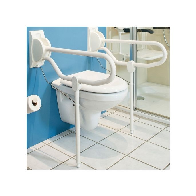 Handicare (Linido) LI2614300402 hulppootset opklapbare toiletbeugel RVS gecoat wit