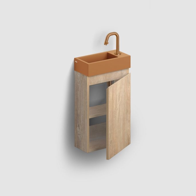 Clou InBe IB0716703663 Unterschrank für Flush 3 und InBe set 3 Handwaschbecken, Eiche griechisch