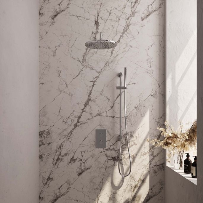 Brauer Carving 5-CE-136 thermostatic concealed rain shower 3-way diverter SET 40 chrome
