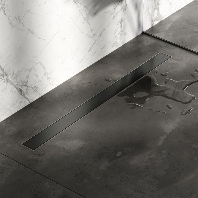 Brauer DR-MRF100GM douchegoot met multifunctioneel rooster en flens 7 x 100cm gunmetal geborsteld PVD