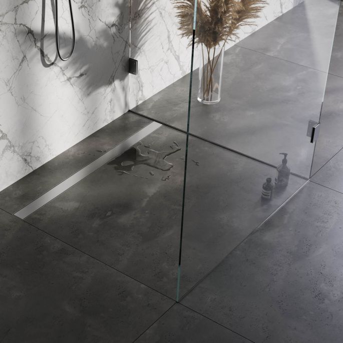 Brauer DR-MRF120NG douchegoot met multifunctioneel rooster en flens 7 x 120cm RVS geborsteld