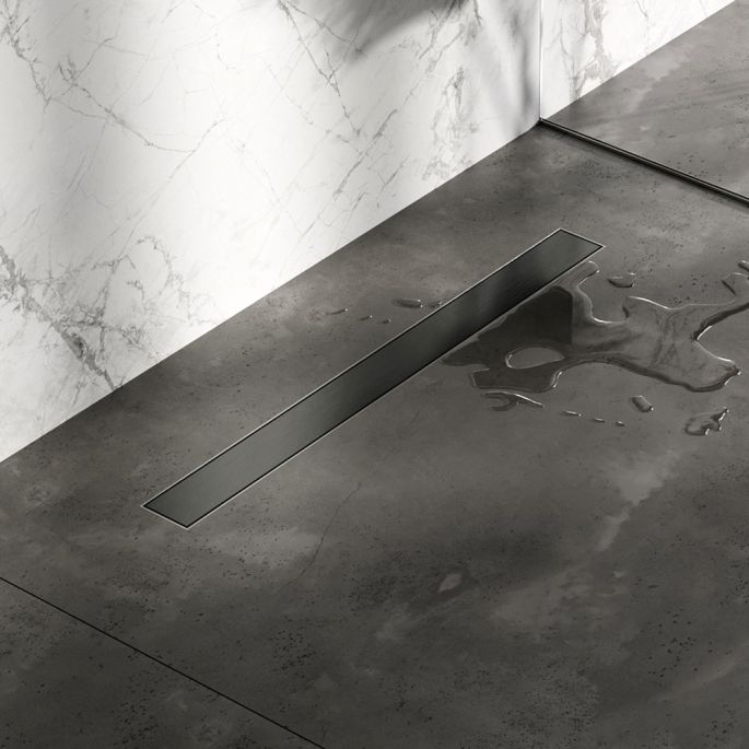 Brauer DR-MRF80GM shower channel with multifunctional grating and flange 7 x 80cm gunmetal brushed PVD