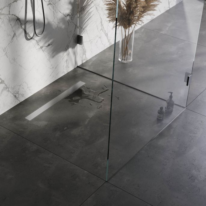 Brauer DR-MRF80NG douchegoot met multifunctioneel rooster en flens 7 x 80cm RVS geborsteld