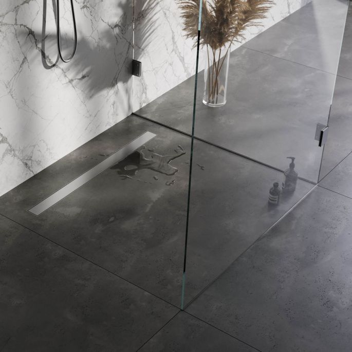 Brauer DR-MRF90NG shower channel with multifunctional grating and flange 7 x 90cm stainless steel brushed