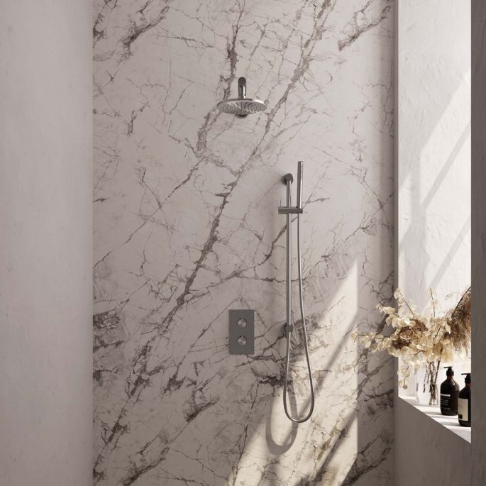 Brauer Edition 5-NG-064 thermostatic concealed rain shower 3-way diverter SET 37 stainless steel brushed PVD