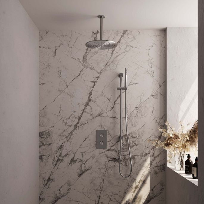 Brauer Edition 5-NG-067 thermostatic concealed rain shower 3-way diverter SET 42 stainless steel brushed PVD