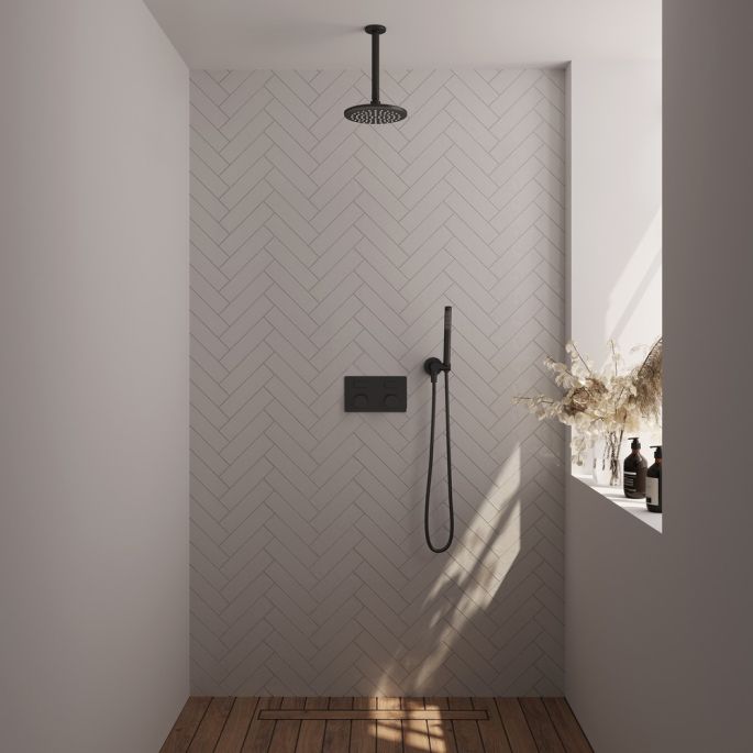 Brauer Carving 5-S-188 thermostatic concealed rain shower with push buttons SET 53 matt black