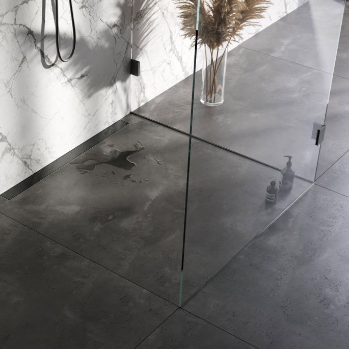 Brauer DR-MRFW100GM shower channel with multifunctional grating and flange for wall mounting 7 x 100cm gunmetal brushed PVD