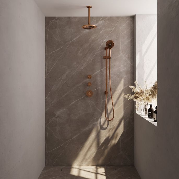 Brauer Edition 5-GK-037 thermostatic concealed rain shower SET 23 copper brushed PVD