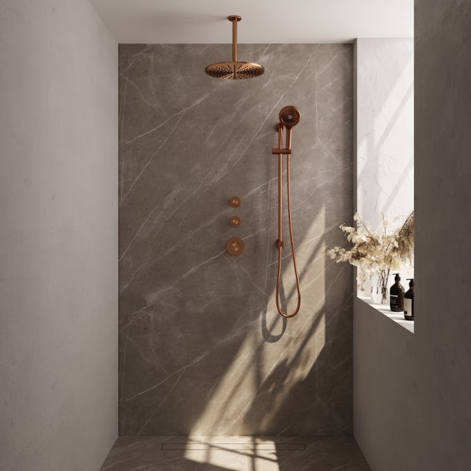Brauer Edition 5-GK-039 thermostatic concealed rain shower SET 24 copper brushed PVD