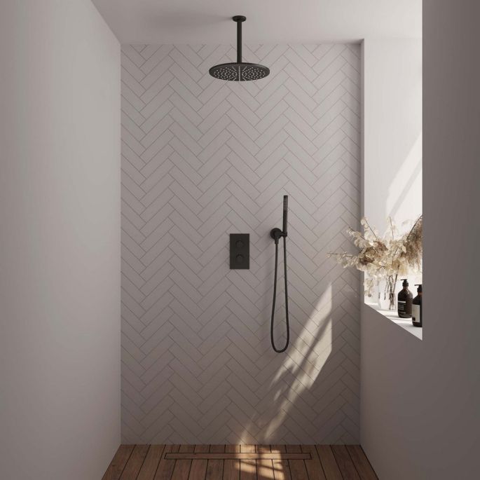 Brauer Edition 5-S-055 thermostatic concealed rain shower 3-way diverter SET 30 matte black