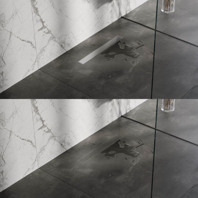 Brauer DR-MRF50NG douchegoot met multifunctioneel rooster en flens 7 x 50cm RVS geborsteld