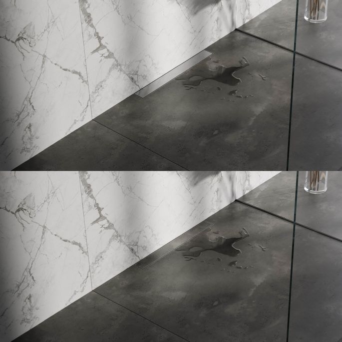 Brauer DR-MRFW50NG douchegoot met multifunctioneel rooster en flens voor wandmontage 7 x 50cm RVS geborsteld