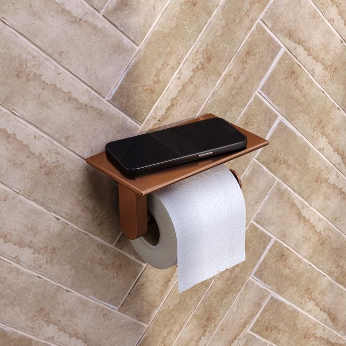 Brauer 5-GK-223 toilet roll holder with shelf copper brushed pvd