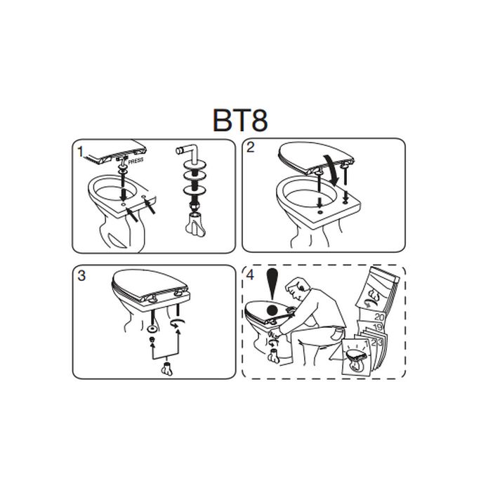 Pressalit BT8999 300 set of fixed hinges chrome